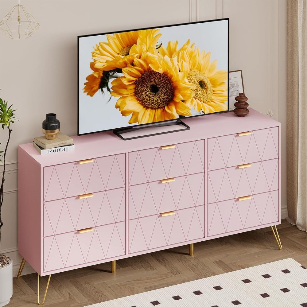 Furniture And Hardware - Bedroom Set with Gold Hardware, Deep
