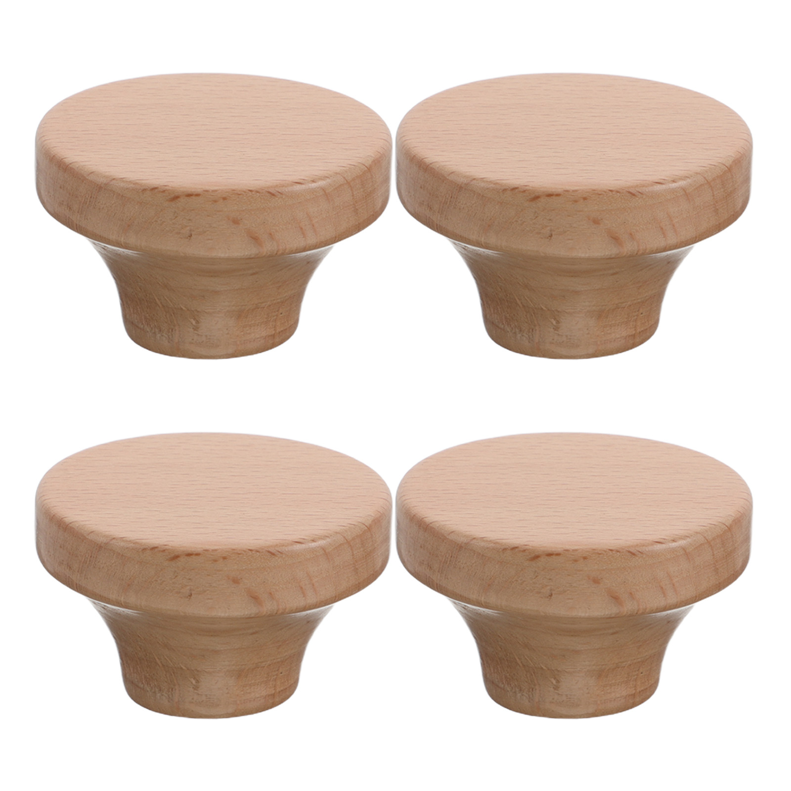 Cabinet Knob Round - 4Pcs Wooden Round Cabinet Knobs Solid
