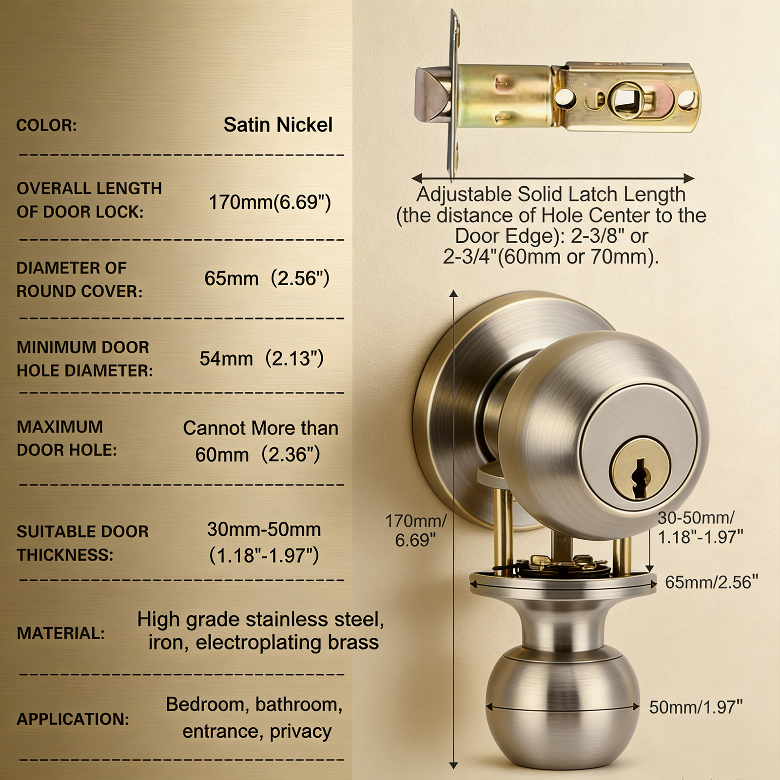 Keyed Entry Door Knob with Loc – Cabinet Knob Round Bewertung und Preis