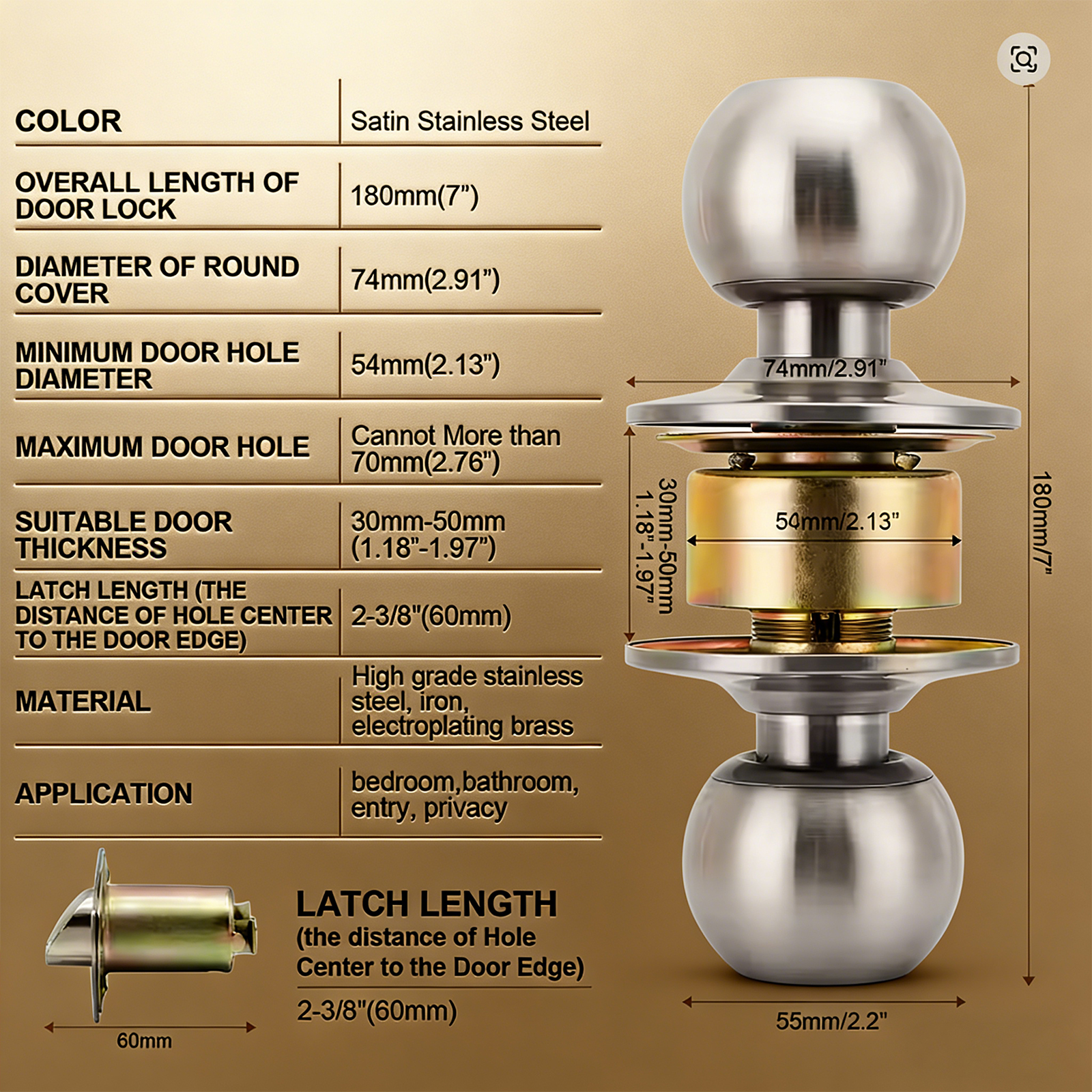 Keyed Entry Door Knob with Loc – Cabinet Knob Round Bewertung und Preis