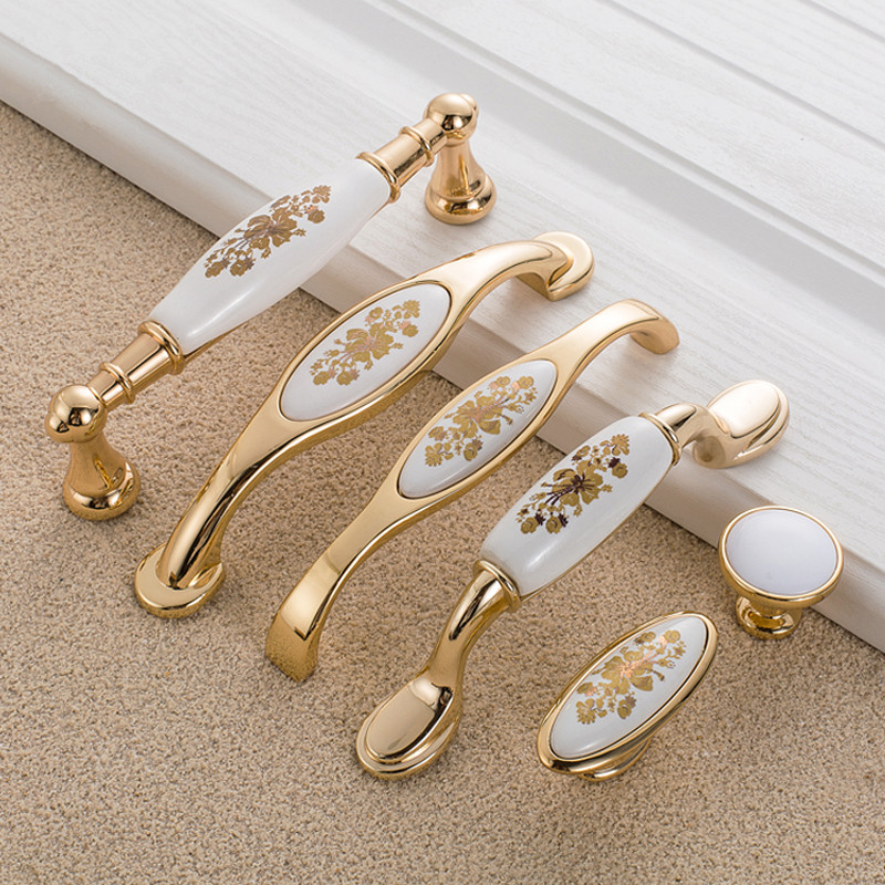 European Gold Flower Ceramic H – Furniture Hardware Gold Bewertung und Preis