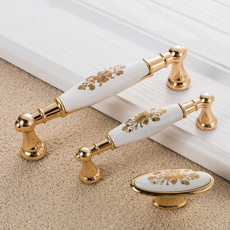 European Gold Flower Ceramic H – Furniture Hardware Gold Bewertung und Preis