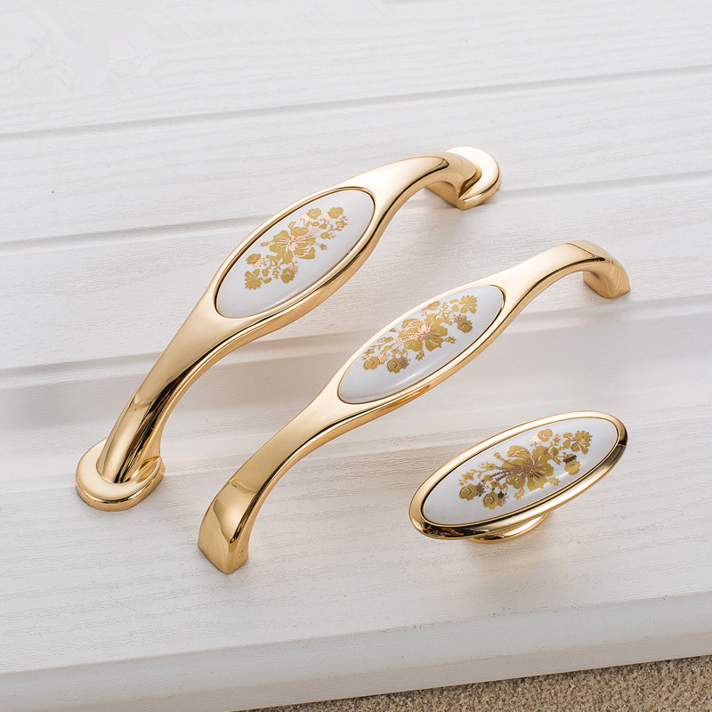 European Gold Flower Ceramic H – Furniture Hardware Gold Bewertung und Preis