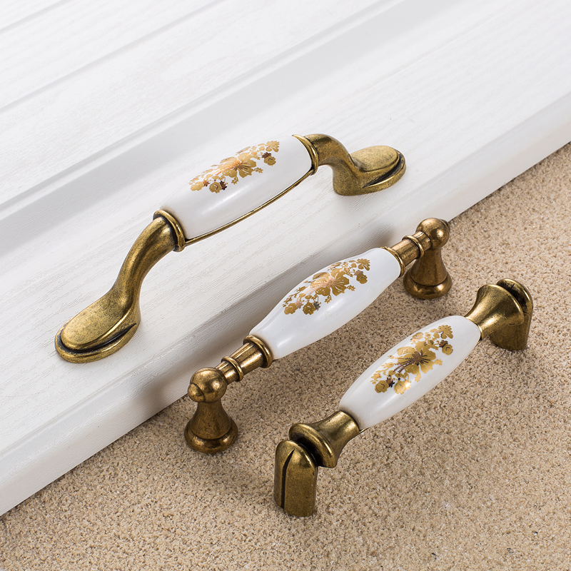 European Gold Flower Ceramic H – Furniture Hardware Gold Bewertung und Preis