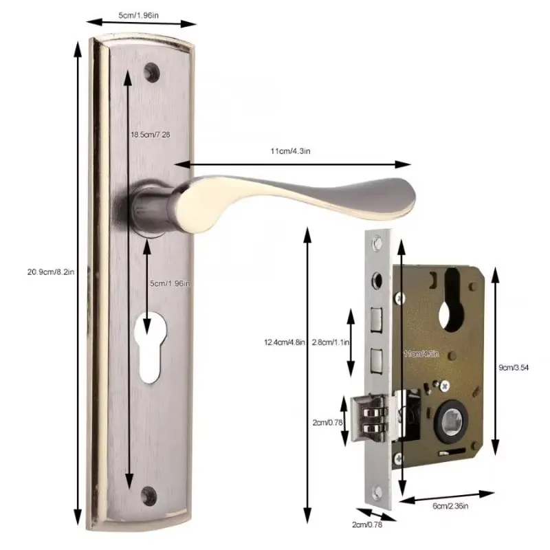 Gold Door Handle Lock Silent H – Furniture Hardware Gold Bewertung und Preis