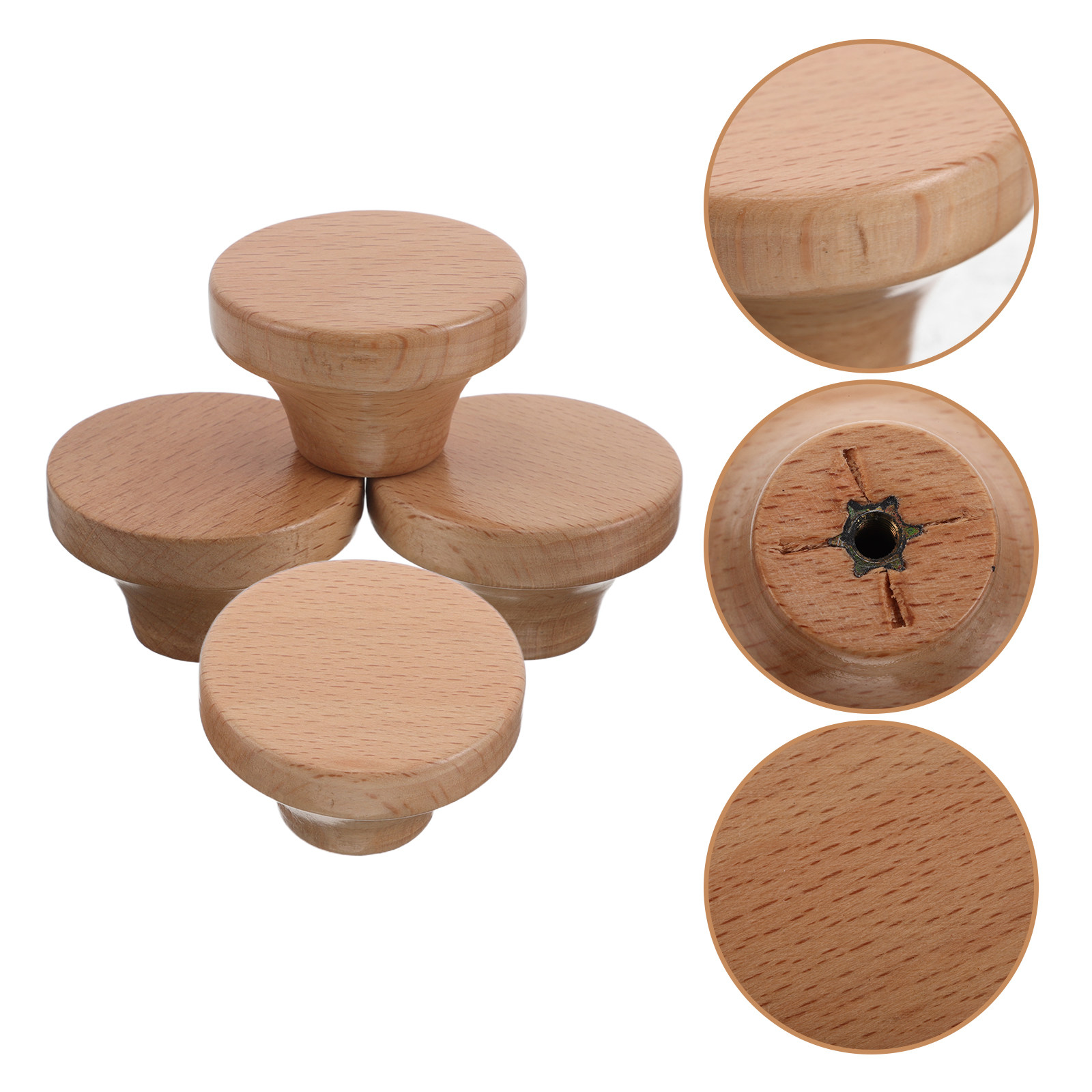 4Pcs Wooden Round Cabinet Knob – Cabinet Knob Round Bewertung und Preis