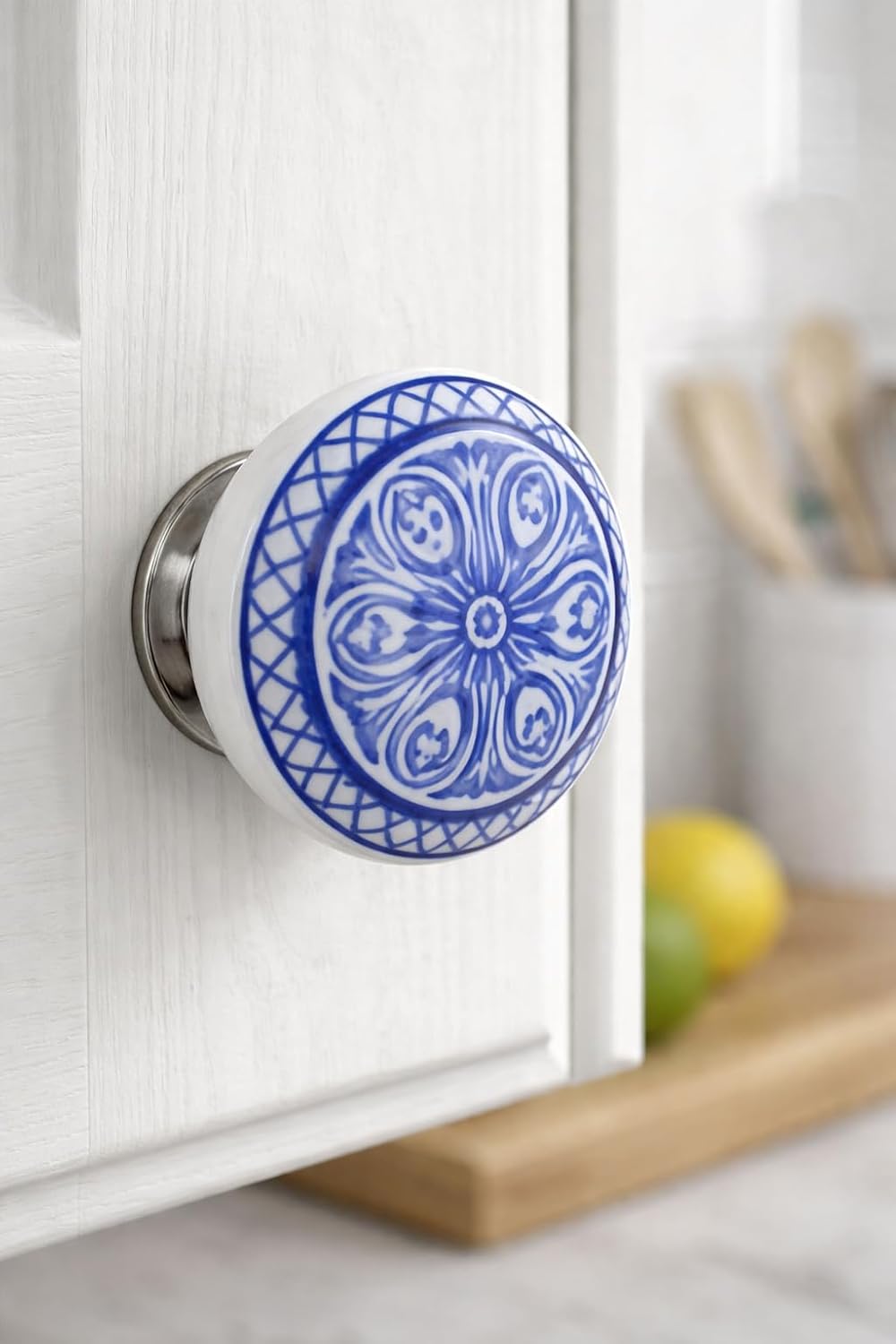 Hand Painted Blue Floral Ceram – Cabinet Knob Round Bewertung und Preis